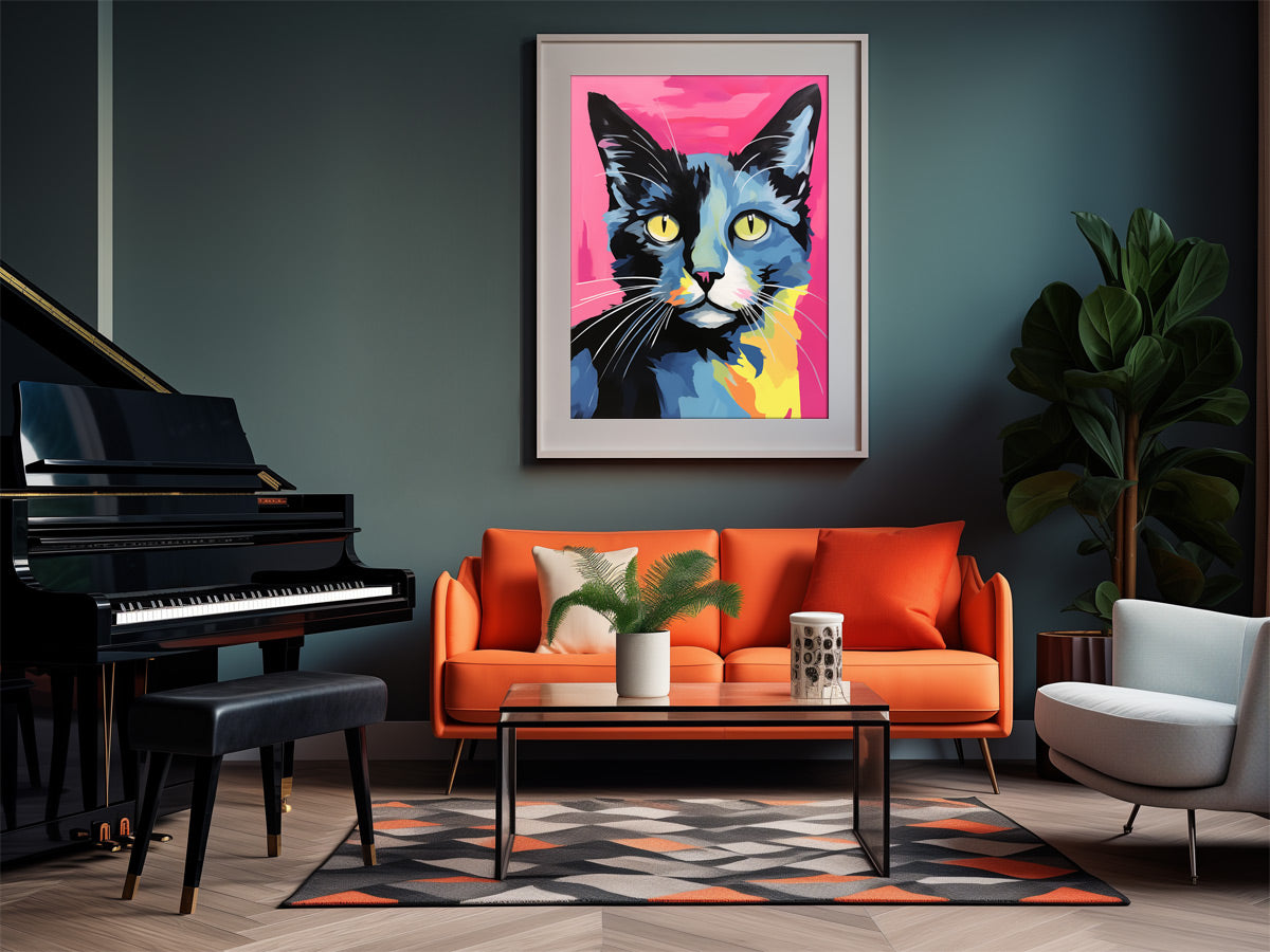 Andy Warhol Pop Art Wandbild mit Katze