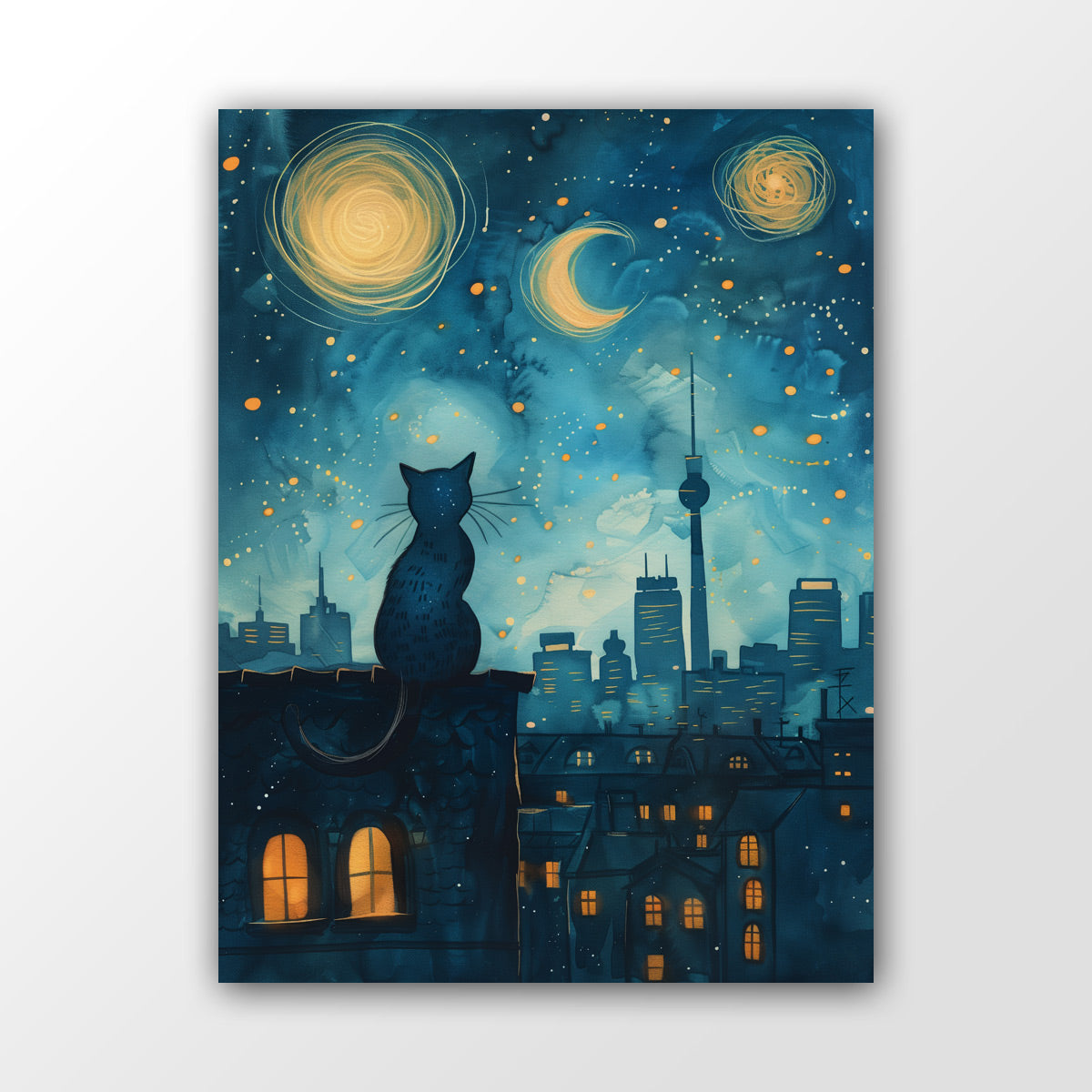 Poster Berlin Night Cat