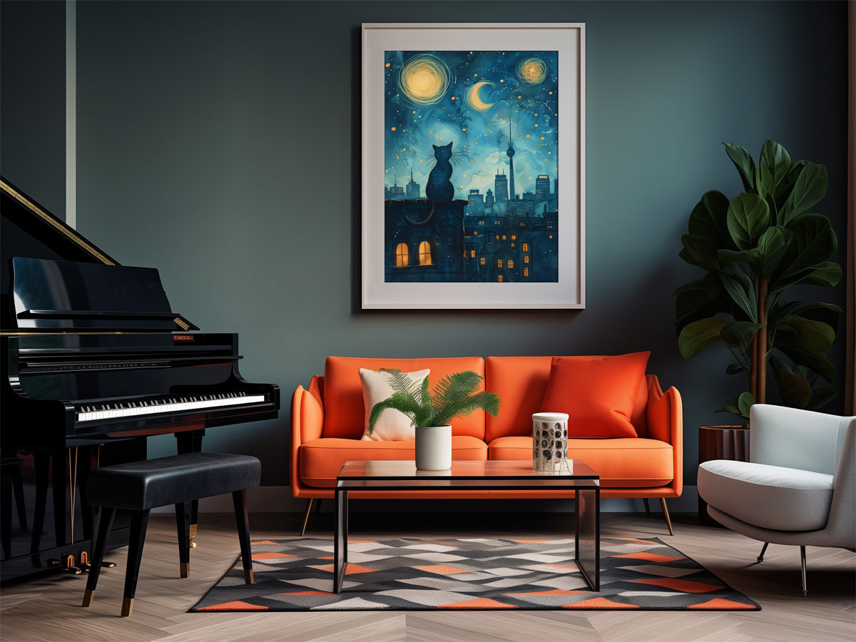 Poster Berlin Night Cat