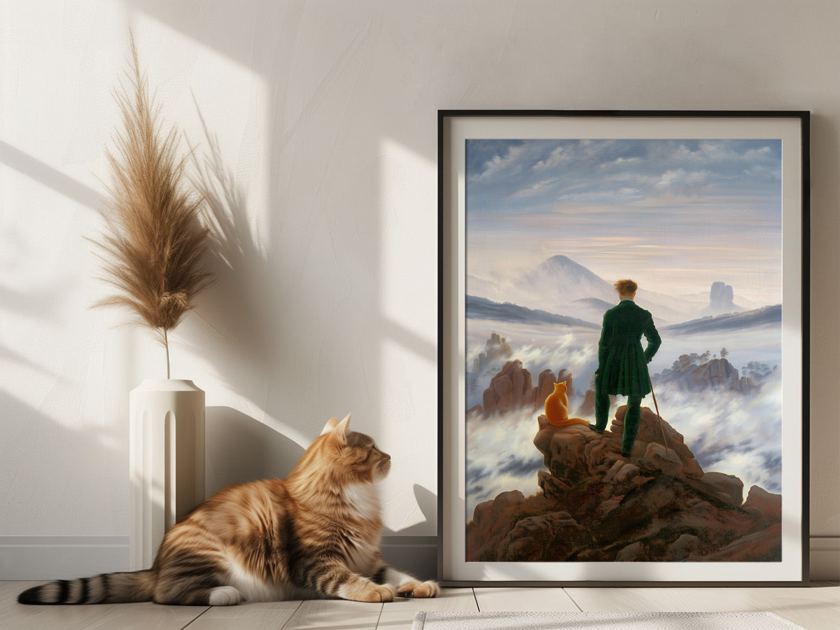 Cat Art in the Style of Caspar David Friedrich
