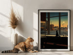 Edward Hopper Poster mit Katze