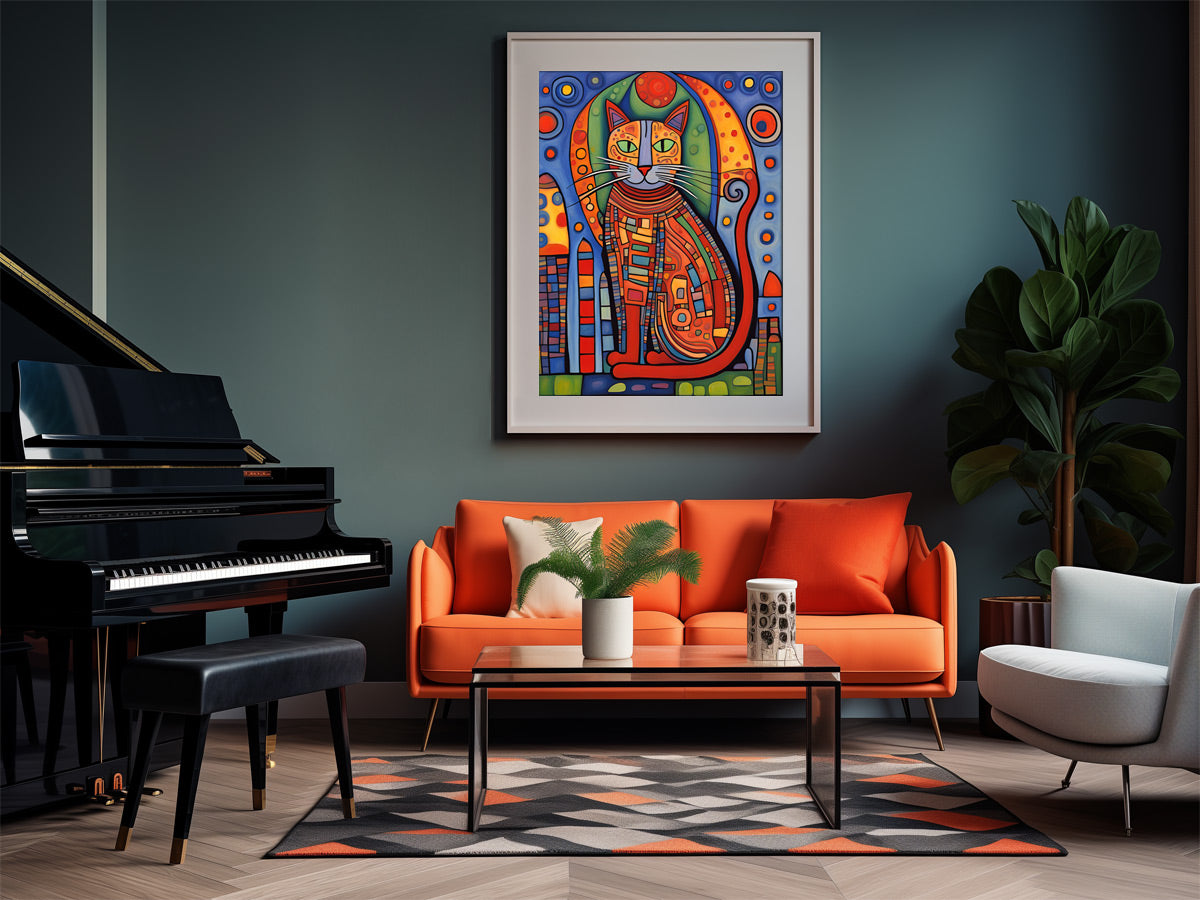 Hundertwasser Katzenposter