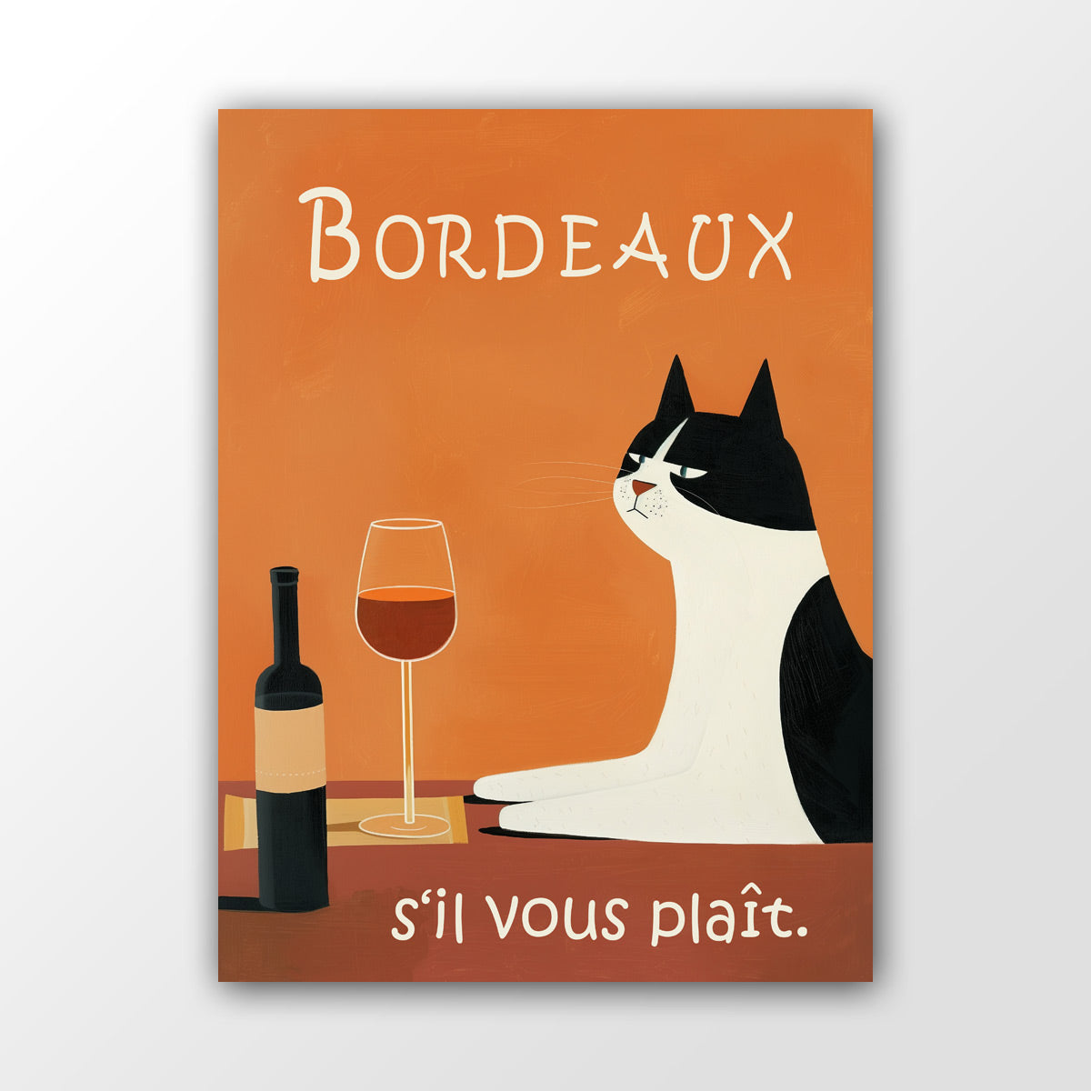 Rotwein Poster Bordeaux-Katze