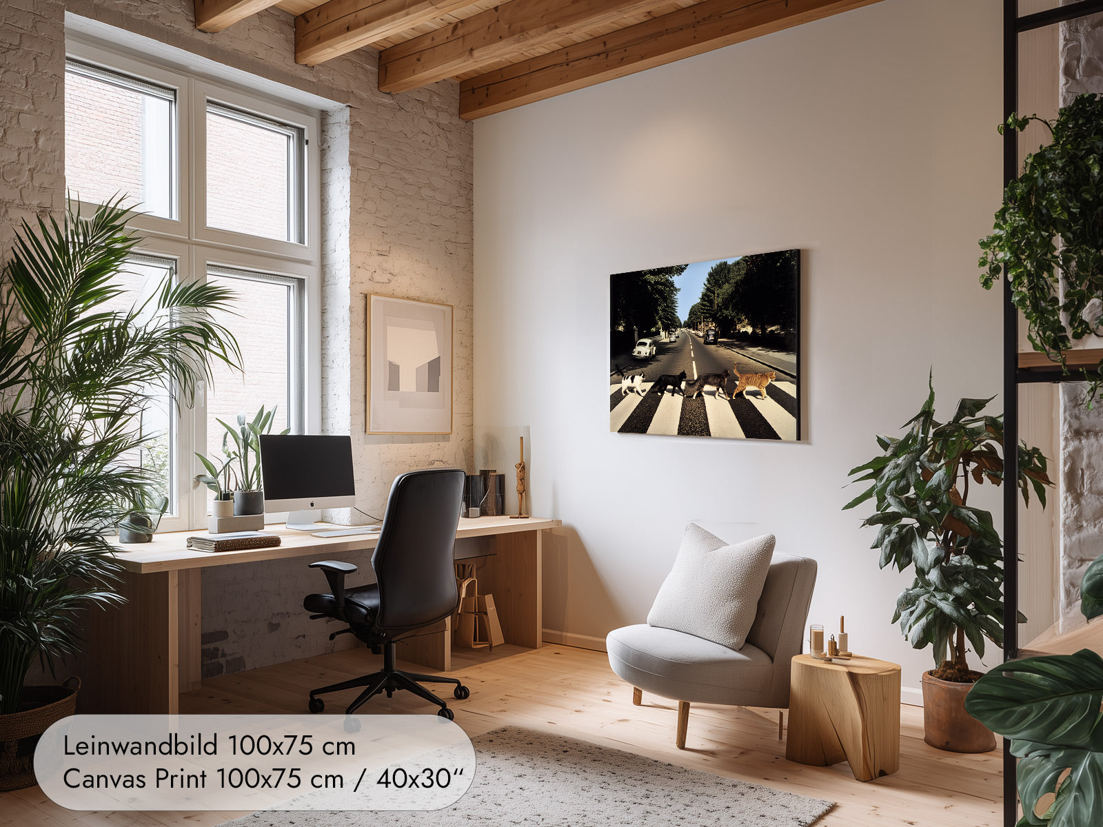 Abbey Road Poster mit Katzen