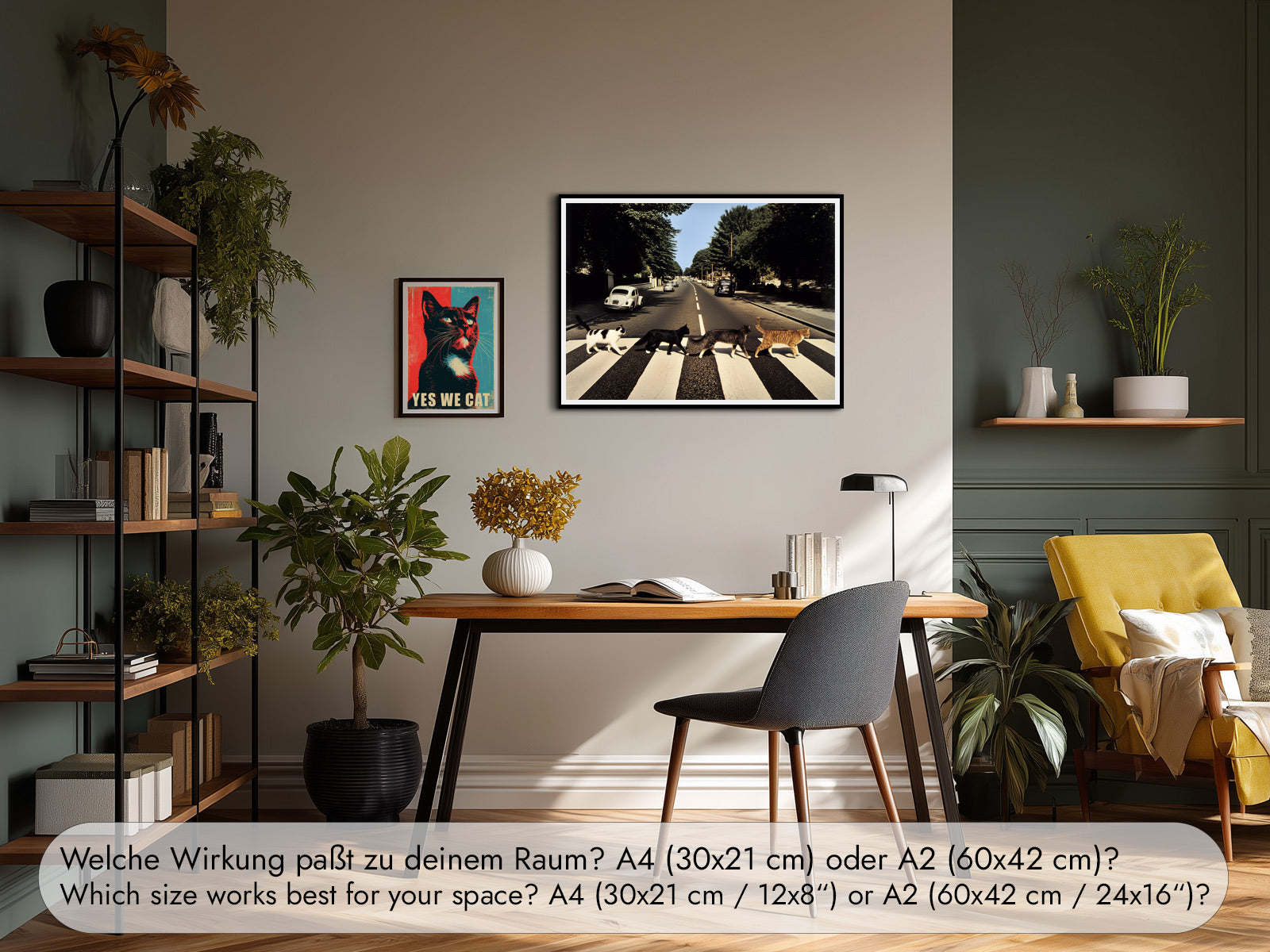Beatles Abbey Road with Cats Poster