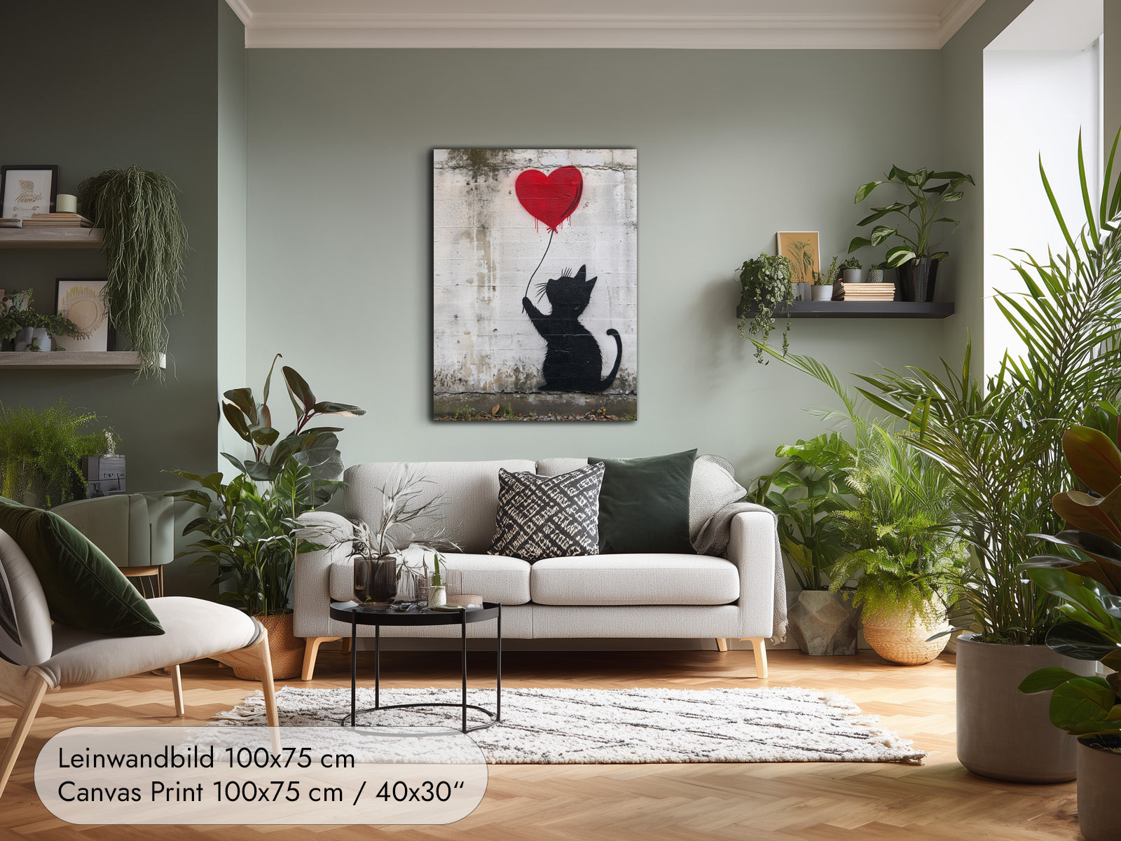 Balloon Cat — Cat Poster Inspired by Banksy Street Art