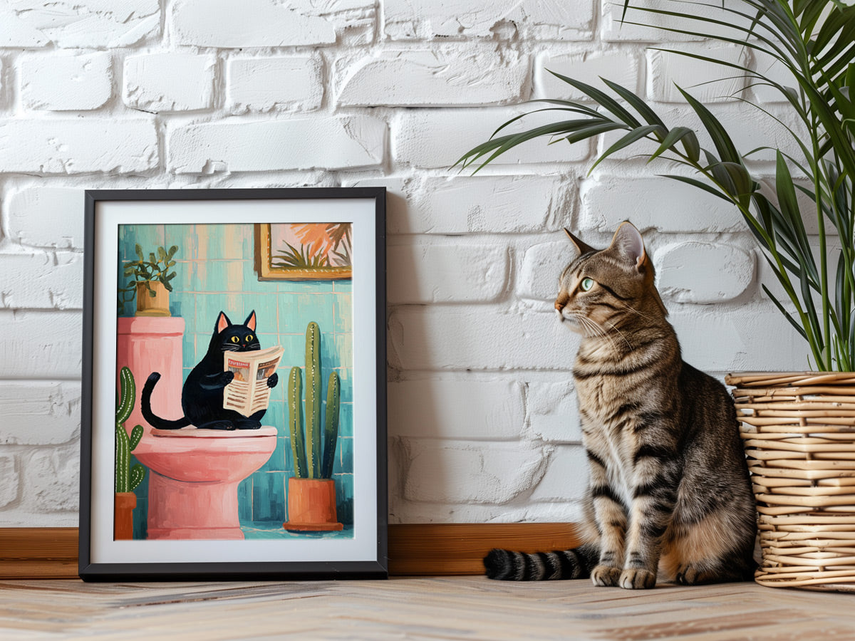 Lustige Katzenposter für Badezimmer