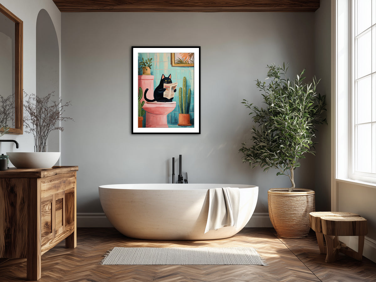 Poster für Badezimmer mit Katze