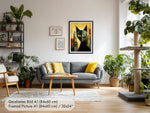 Kunstdruck Schwarze Katze im Bauhaus-Stil