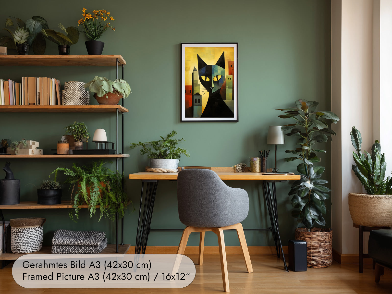 Bauhaus Kunstdruck mit Katze