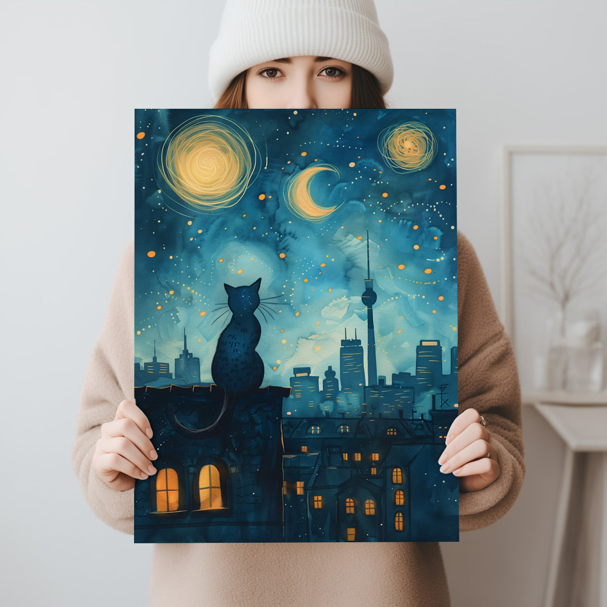 Poster Berlin Night Cat