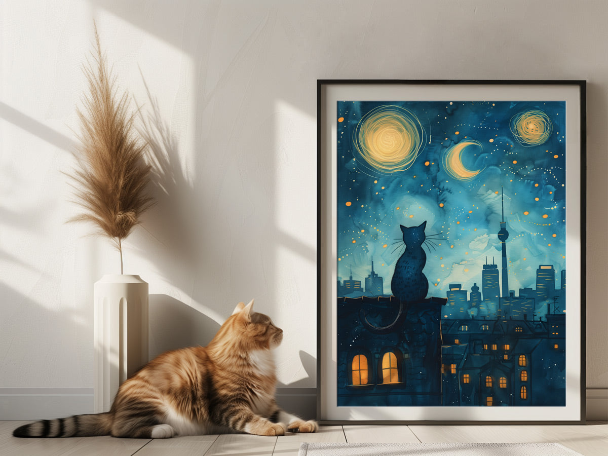 Poster Berlin Night Cat