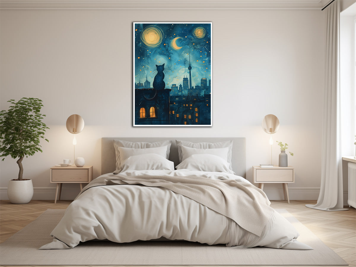 Poster Berlin Night Cat