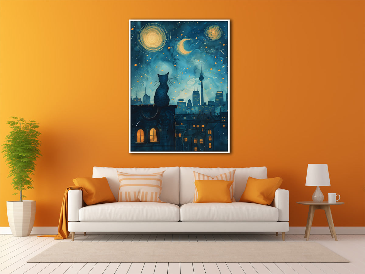 Poster Berlin Night Cat