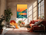 Berlin Skyline Poster mit Katze