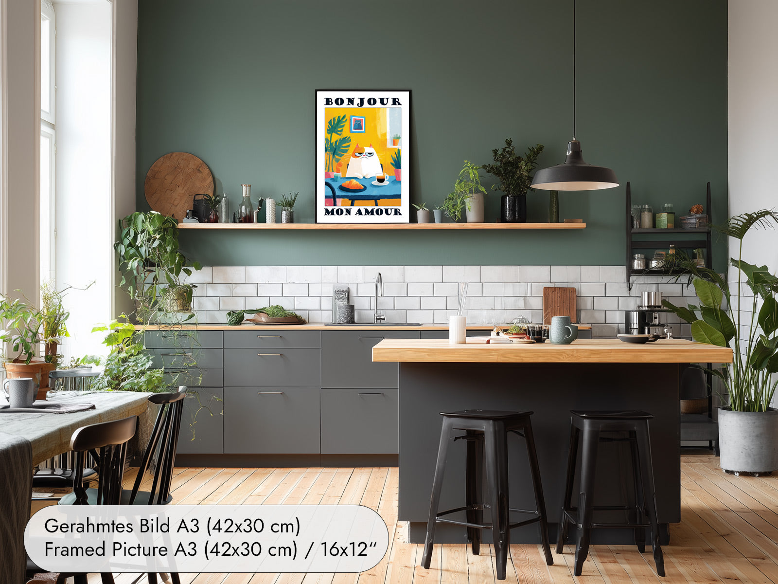Witziges Küchenposter mit Katze