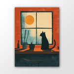Wandbild Katze am Fenster