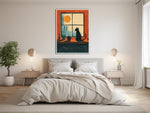 Minimalistisches Wandbild mit Katze