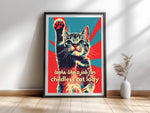 Cat Lady Power – Witziges Pop-Art Katzenposter