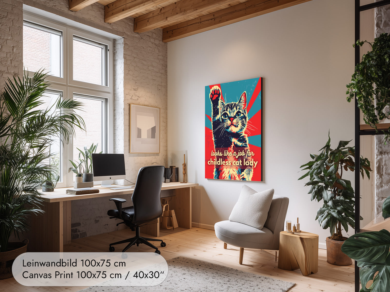 Cat Lady Power – Funny Pop Art Cat Poster