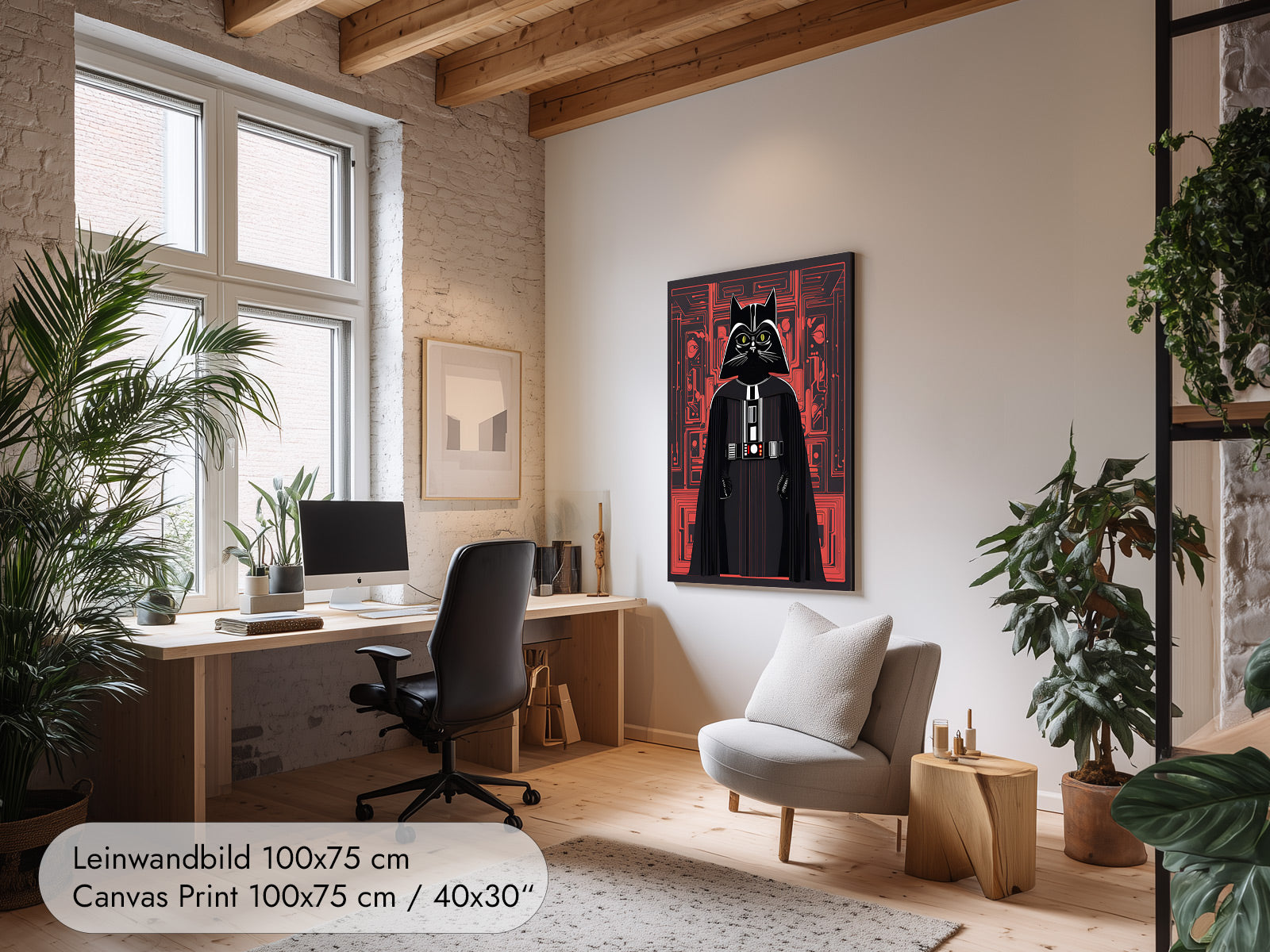 Star Wars Fan Art Wandbild mit Katze