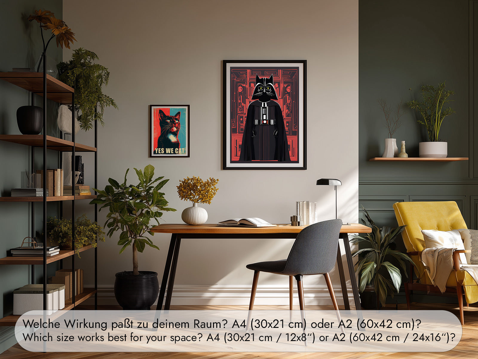Funny Star Wars Fan Art Poster with Cat