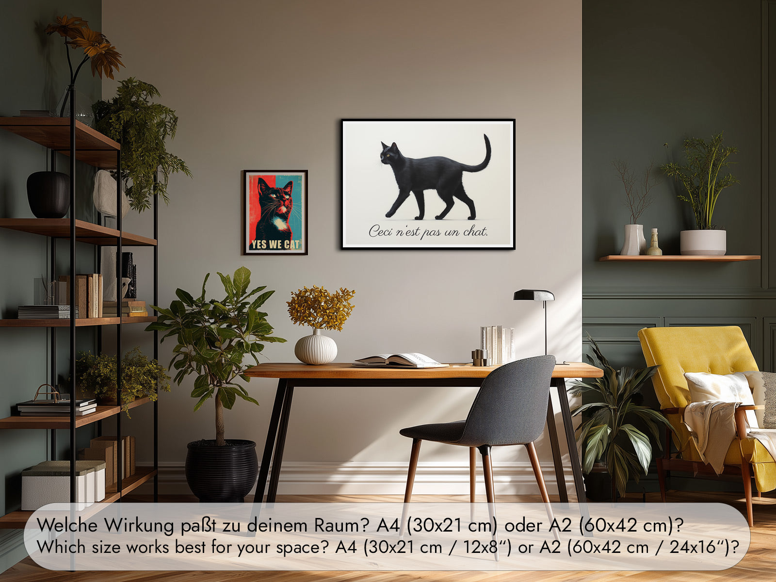 Magritte Wandbild Katze
