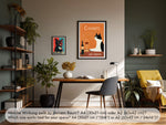 Wandbild Rotwein Katze