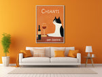 Chianti Rotwein Leinwandbild mit Katze