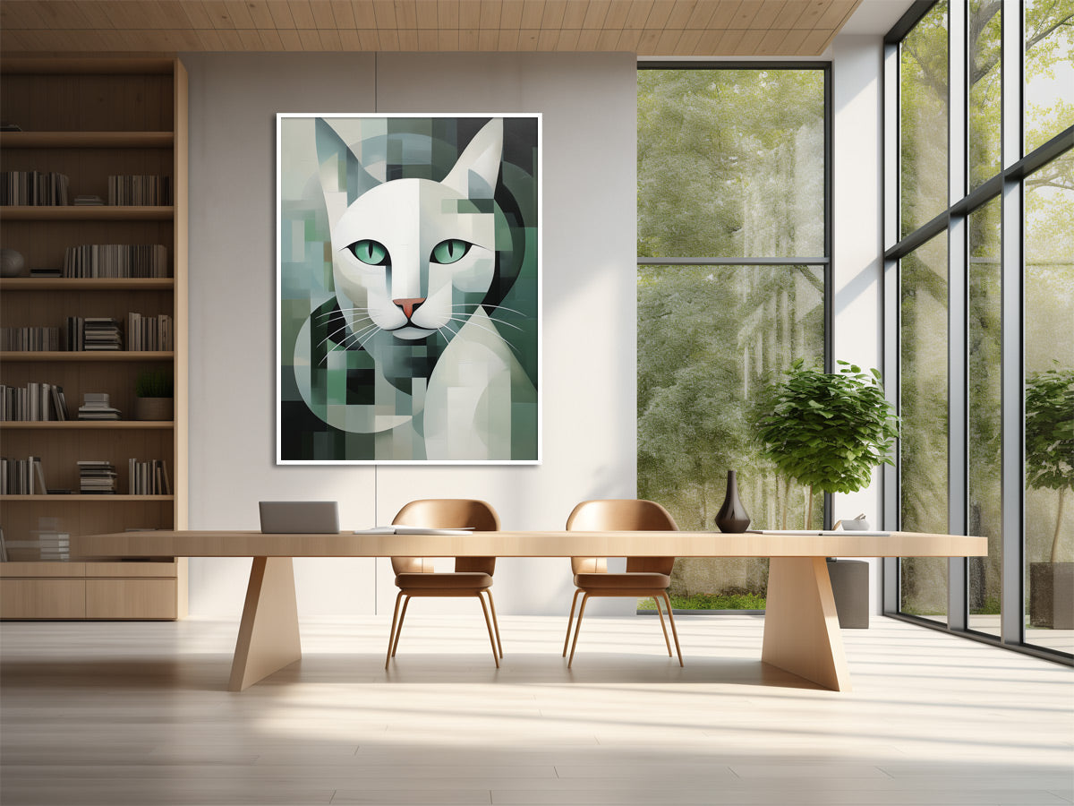 Kubismus Leinwandbild Katze