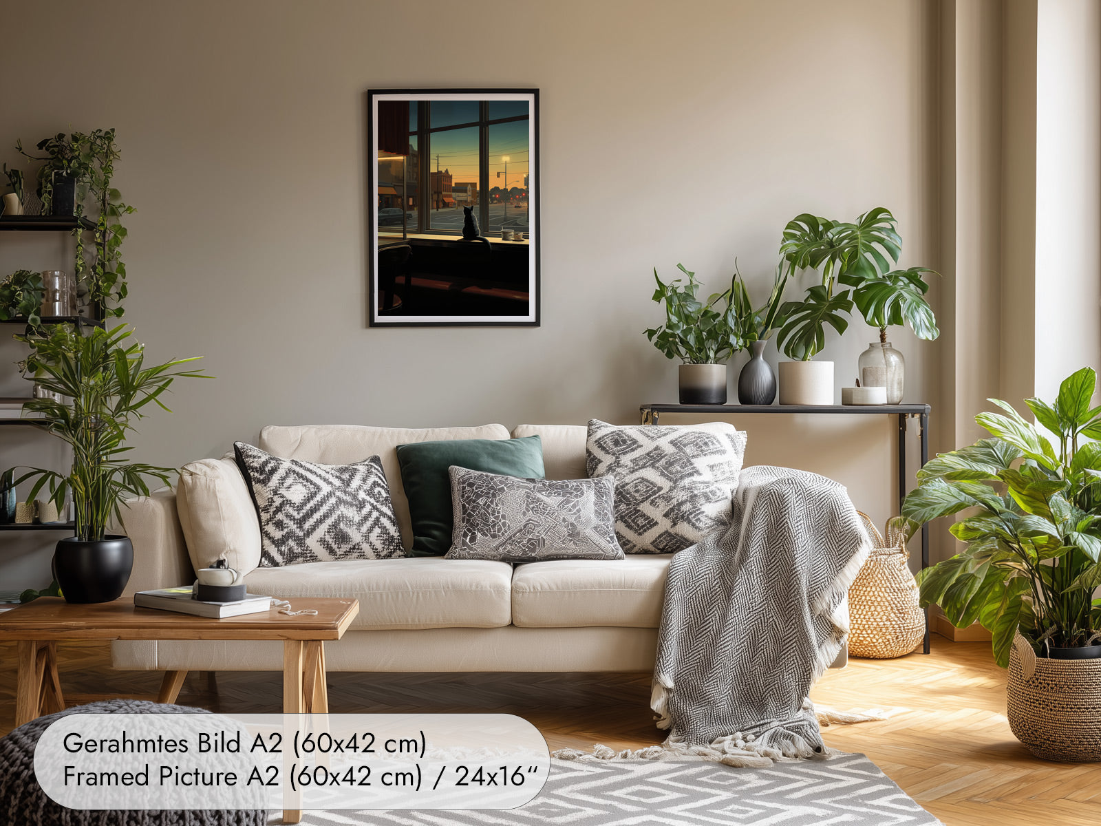 Nighthawks Poster mit Katze