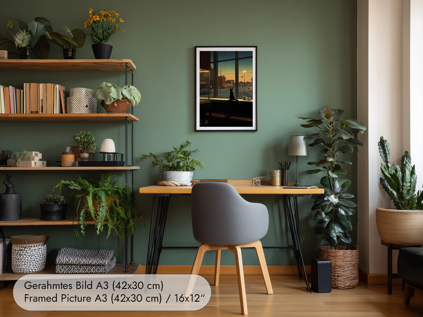 Nighthawks Poster with Cat
