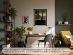 Hopper Nighthawks Wandbild Katze