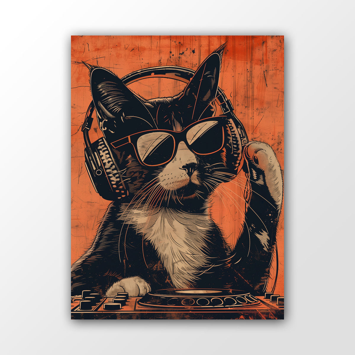 DJ Katze Wandbild