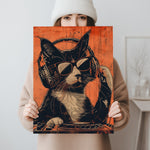 DJ Katze als Wandbild