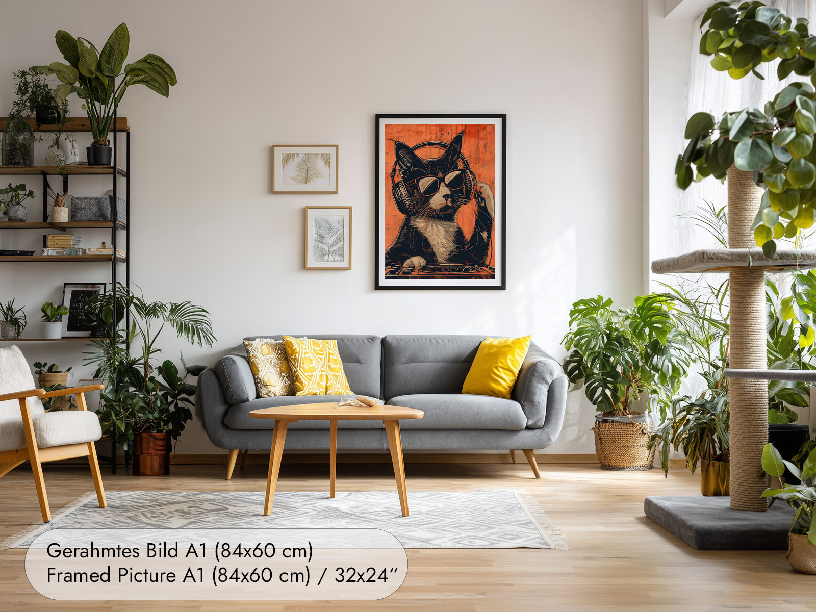 DJ Katze Poster Musik Retro