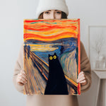 Funny Cat Poster in the Style of Edvard Munch