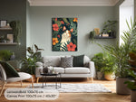 Botanisches Poster mit Katze