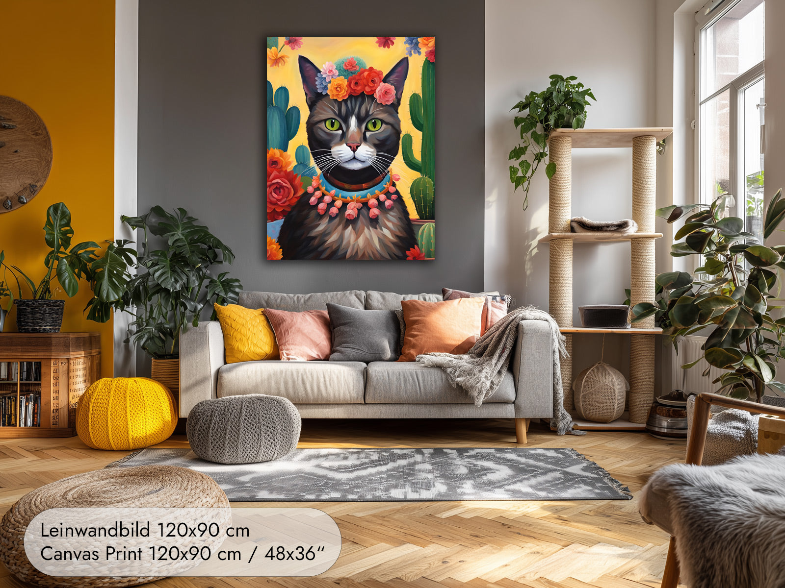 Frida la Gata — Cat Portrait in the Style of Frida Kahlo