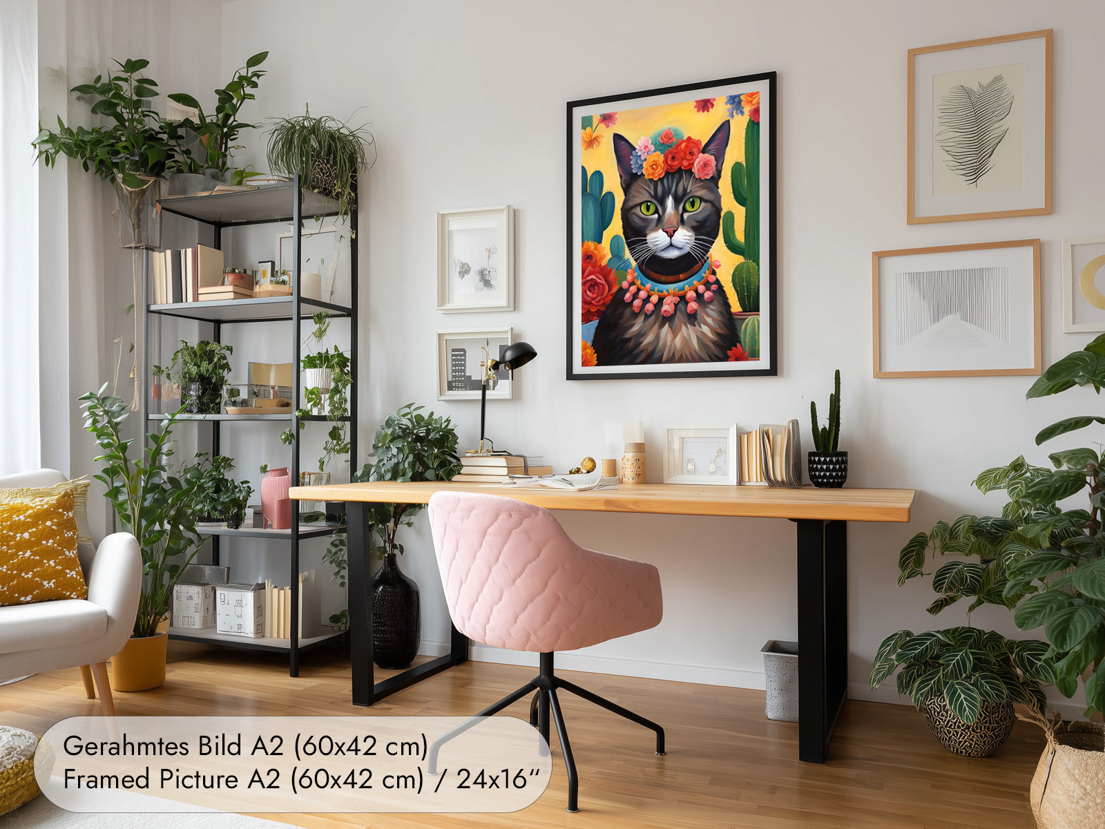 Frida Kahlo Cat Portrait