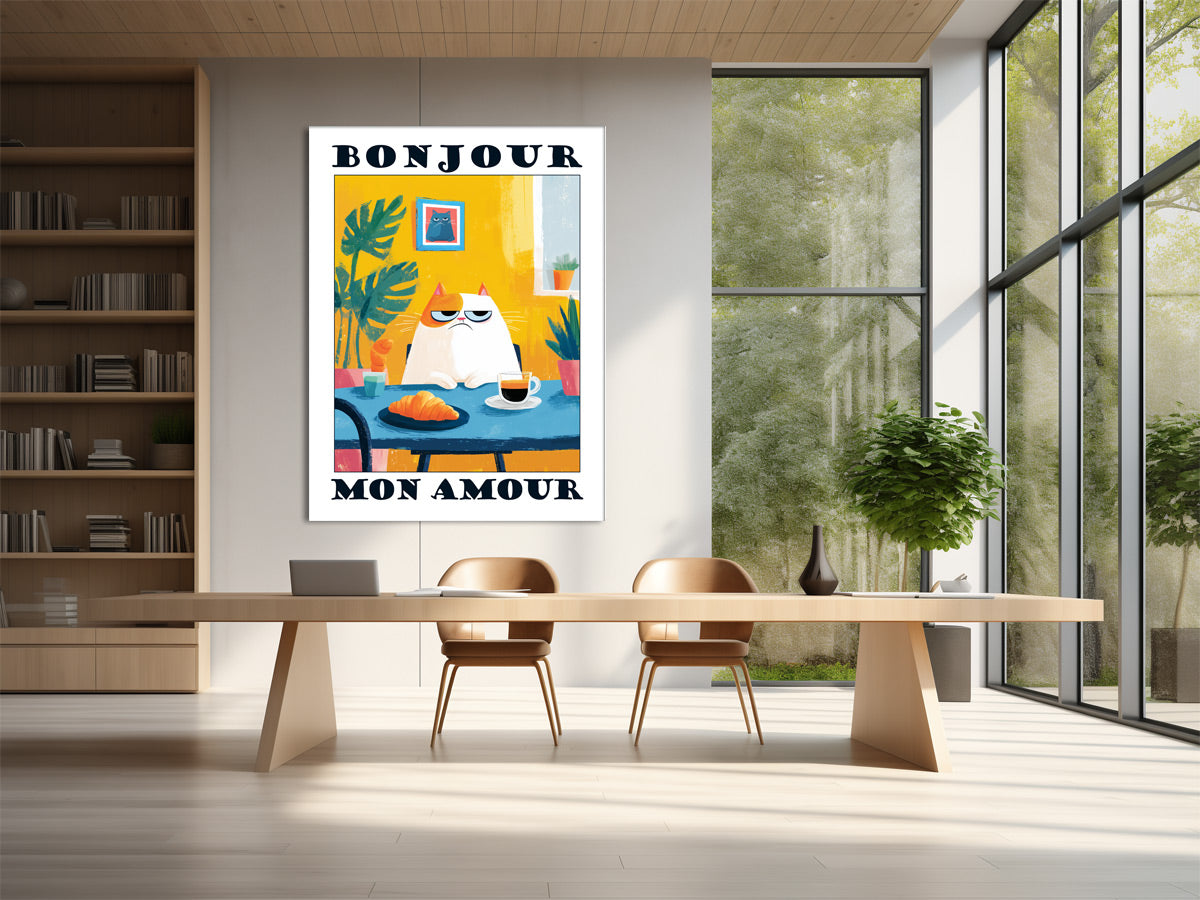 Lustiges Wandbild mit Katze