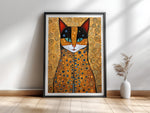 Die Goldene Katze — Katzenportrait im Stil von Gustav Klimt