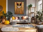 The Golden Cat — Cat Portrait in the Style of Gustav Klimt