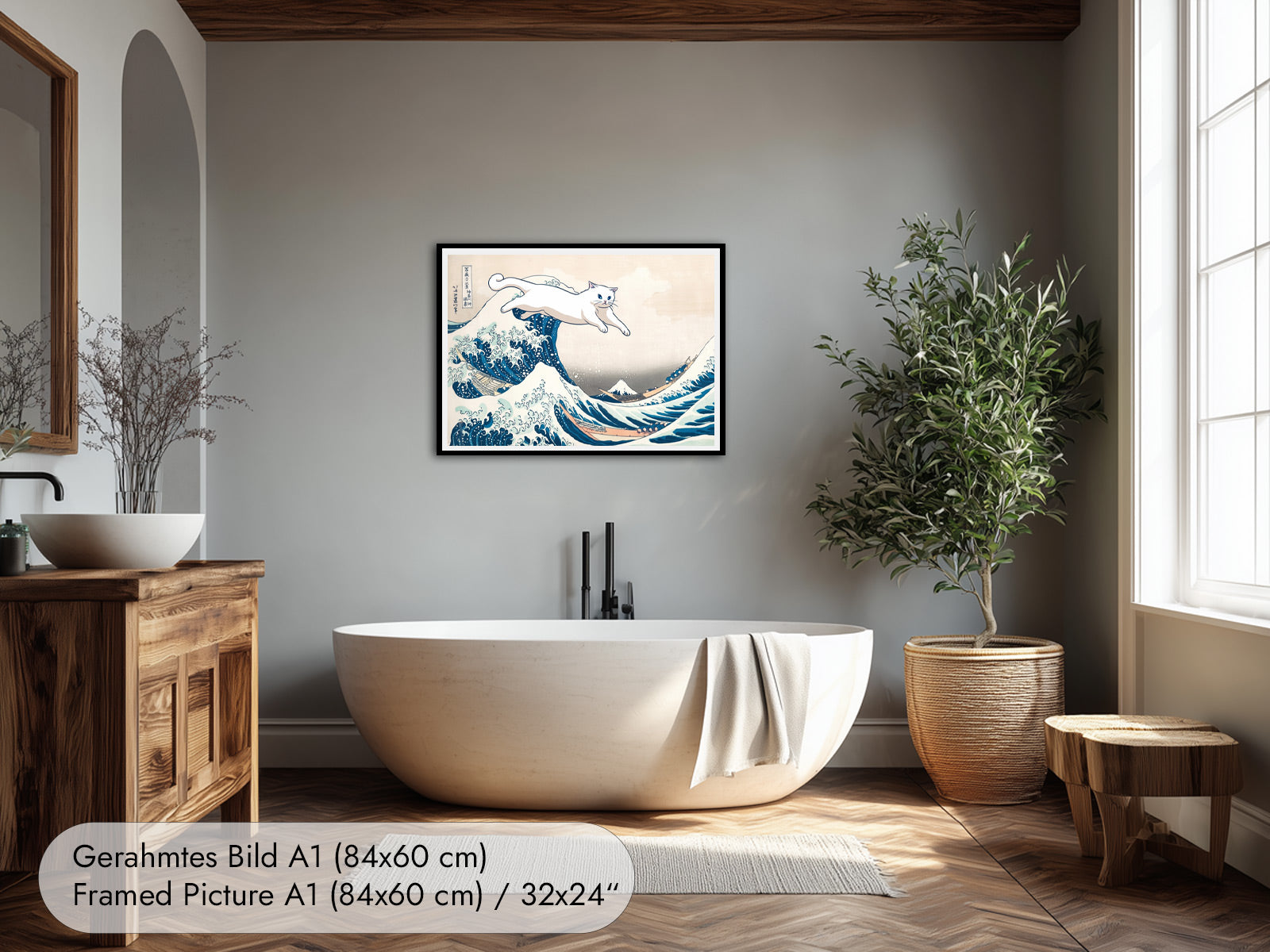 Grosse Welle Hokusai Poster fürs Bad