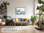 Wandbild Grosse Welle mit Katze