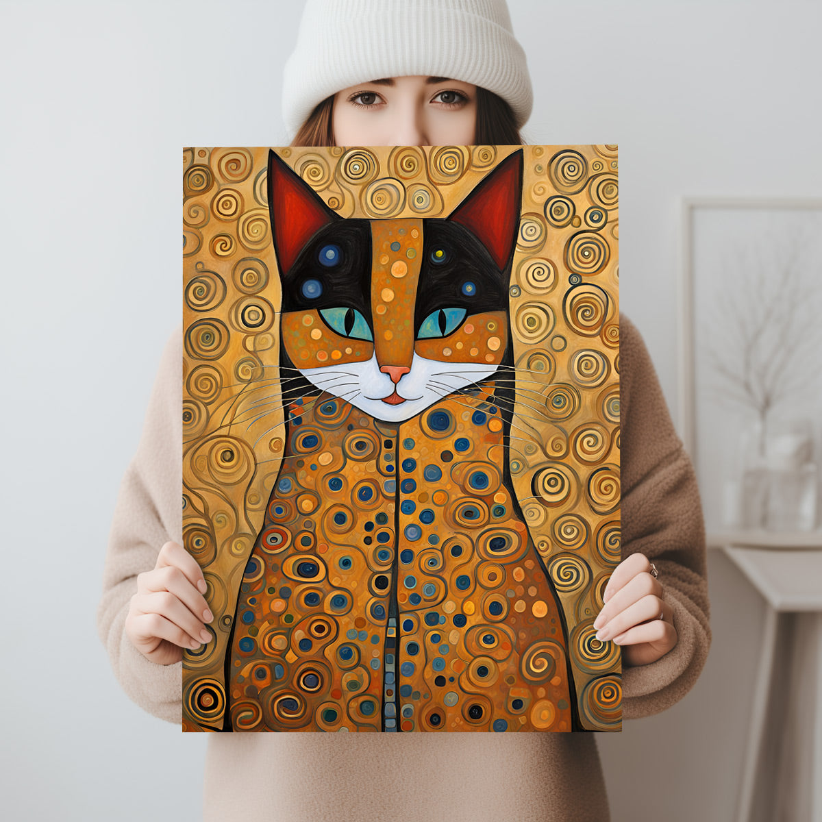 Gustav Klimt Katzen-Wandbild