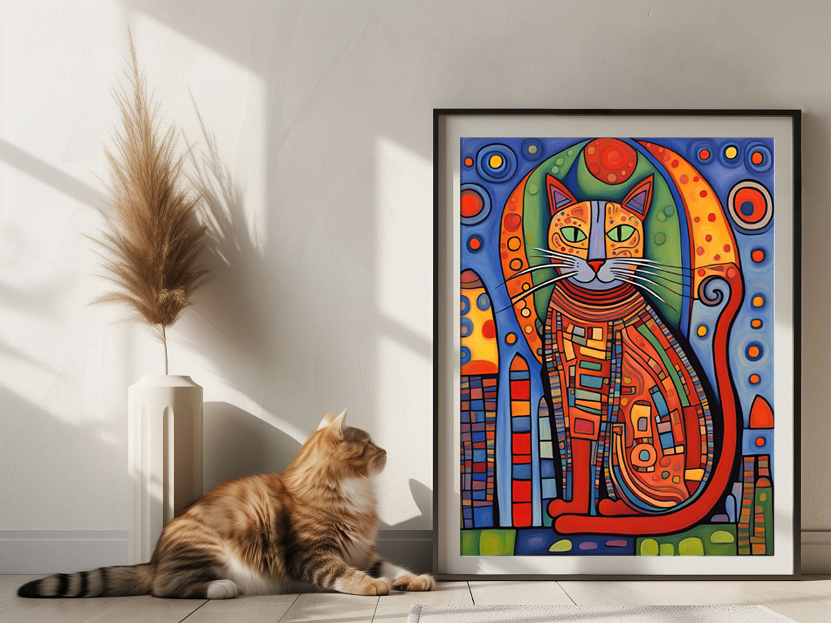Hundertwasser Katzenposter