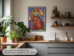 Katzenposter im Stil von Hundertwasser