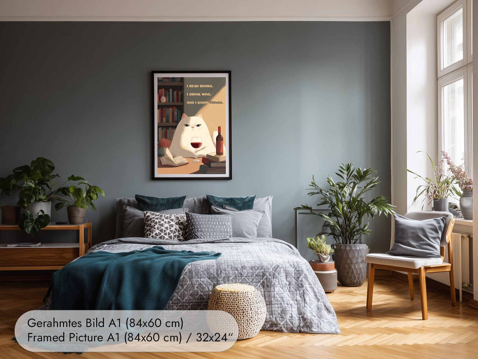 Witziges Wandbild mit Katze GoT Fanart