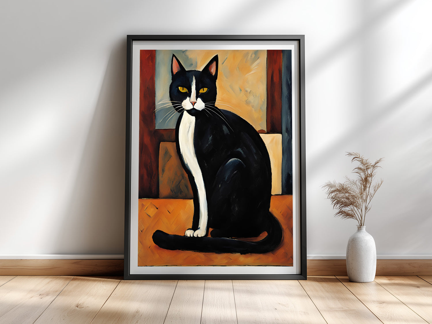 Il Gatto — Katzenportrait im Stil von Amedeo Modigliani